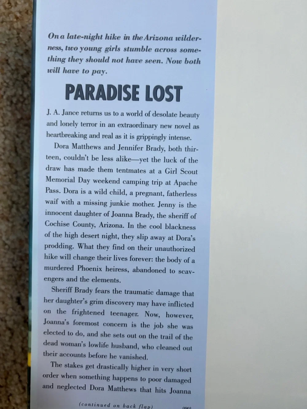 J.A. Jance — Paradise Lost (Novel of Suspense)